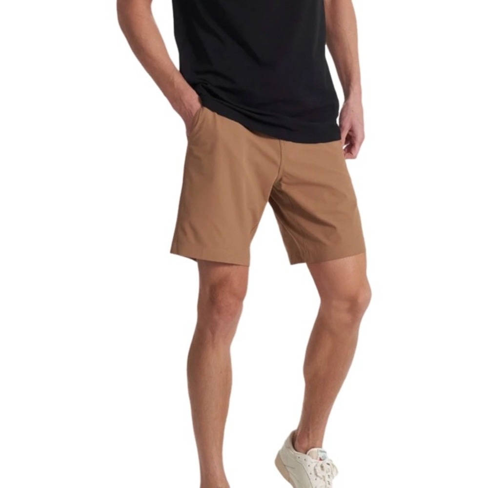 VUORI NEW 30 Aim Shorts Pecan Brown Performance Chino Stretch Golf Hiking Tech